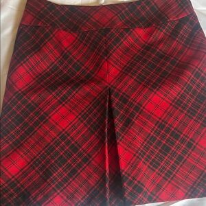 Talbots Red and Black Plaid Pencil Skirt